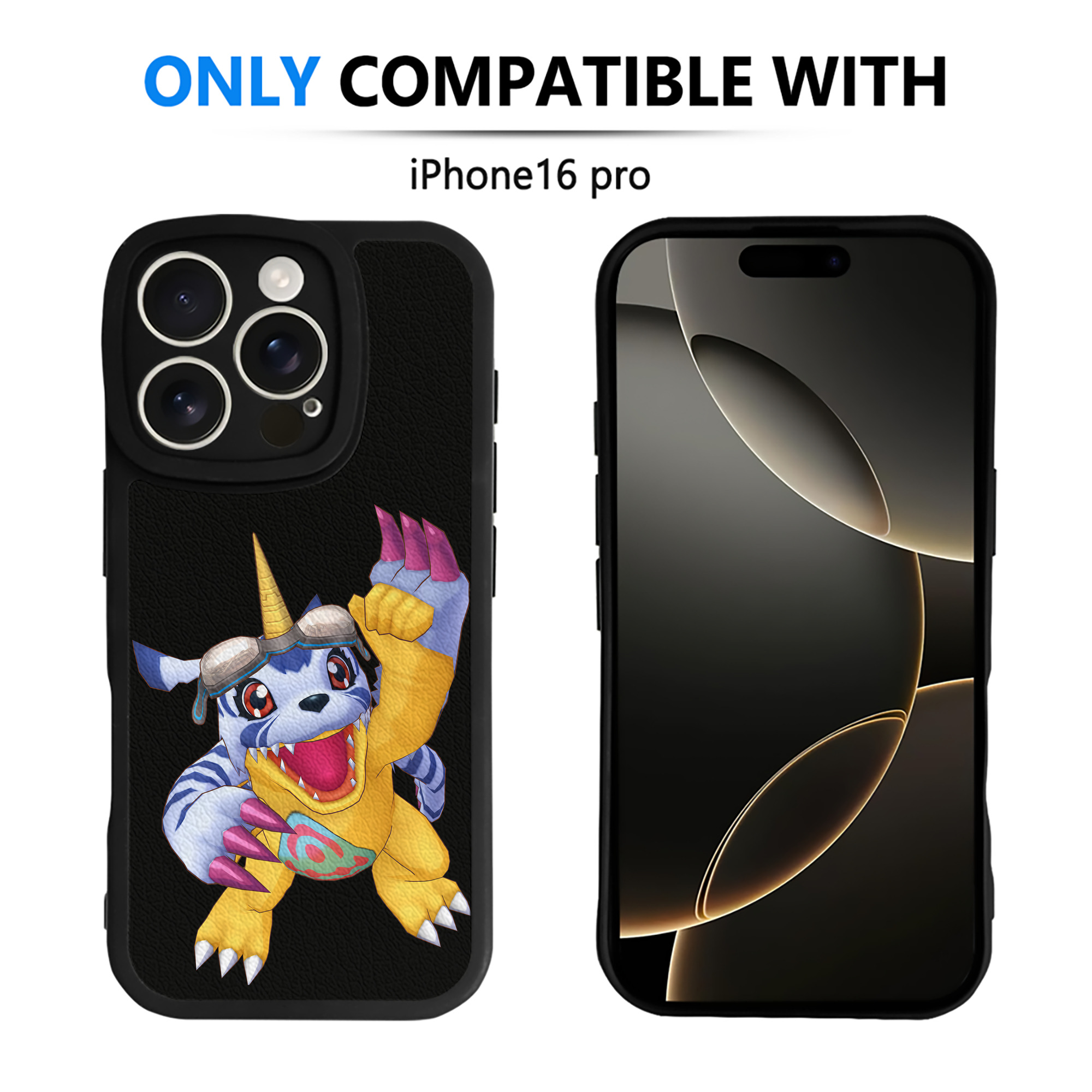 （画像用） Digimon デジタルモンスター/デジモン 【iPhone 16シリーズ対応】シリコンスマホケース（レザー調） 材質：シリコン